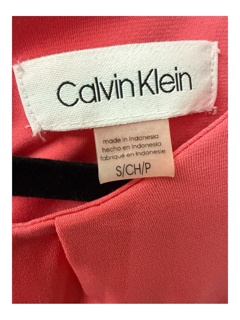 Calvin Klein Coral-Salmon Pleated Neck Sleeveless Camisole - Picture 3 of 4